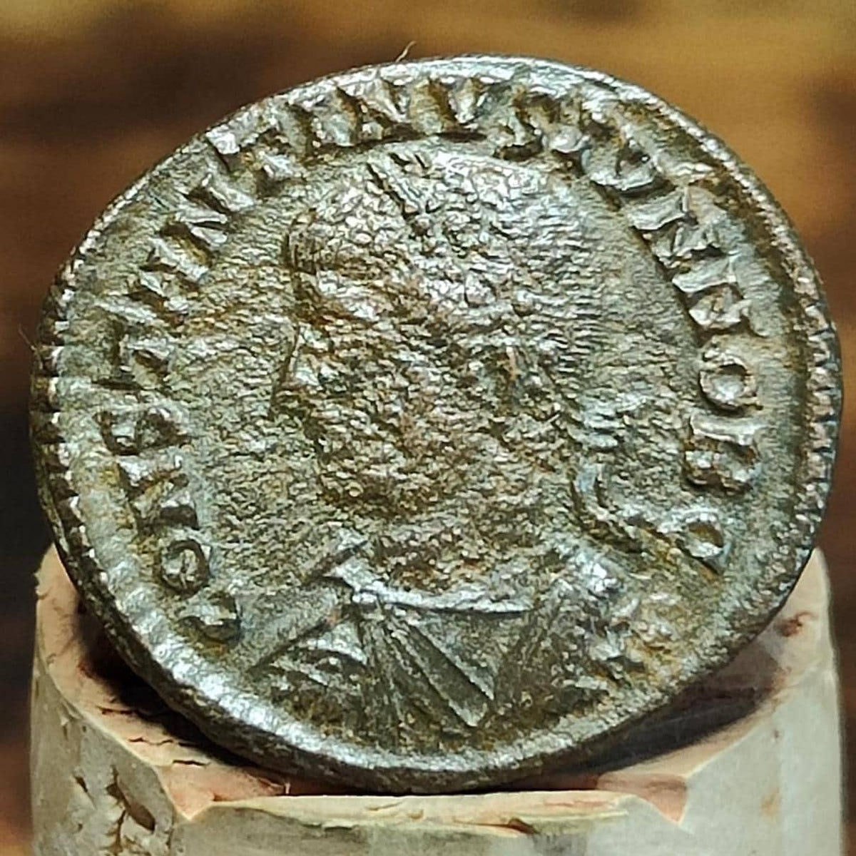 Constantine II coin with Camp Gate reverse, AE3, 337-340AD ancient roman Nummus