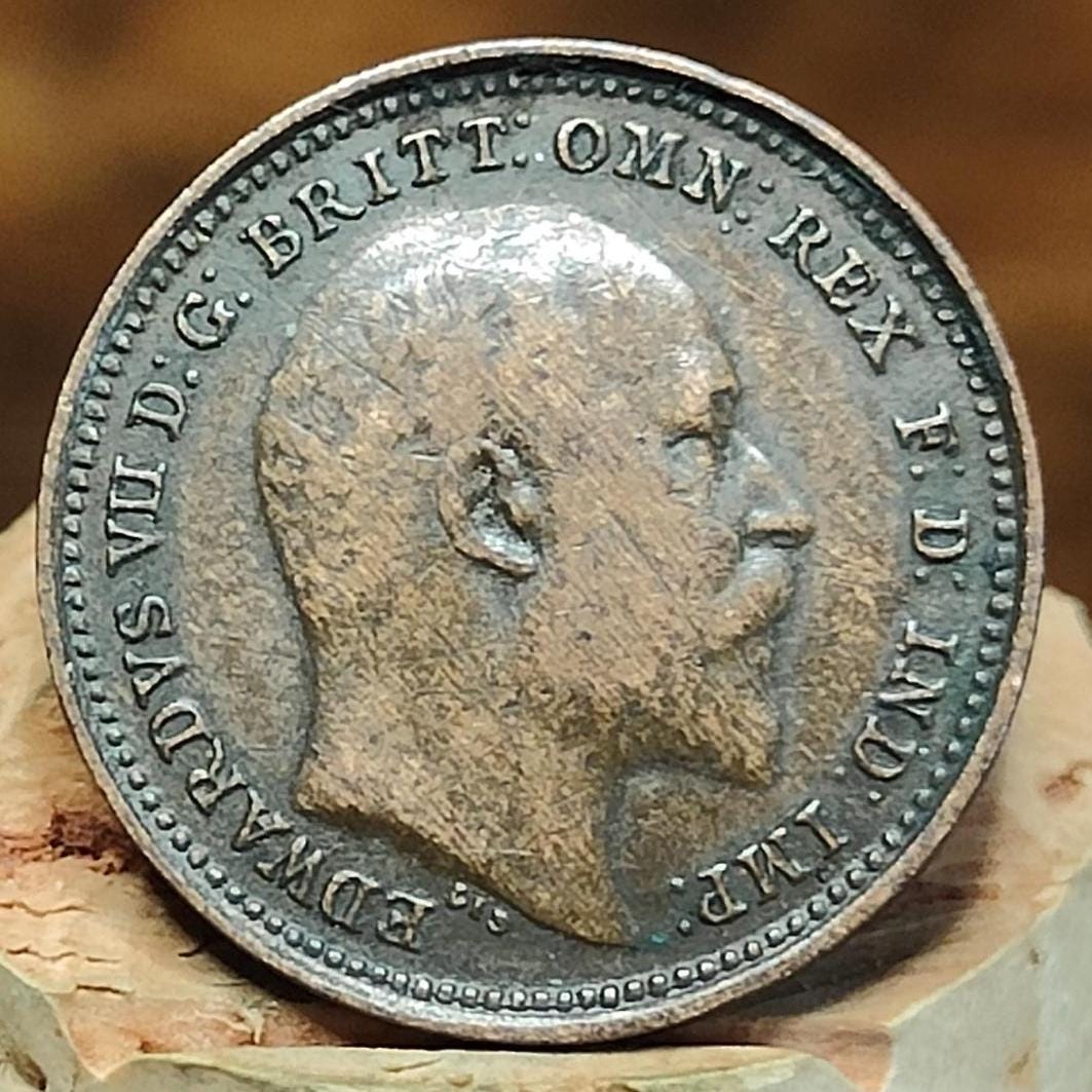 1902 King Edward VII One Third Farthing Coin, Malta issue