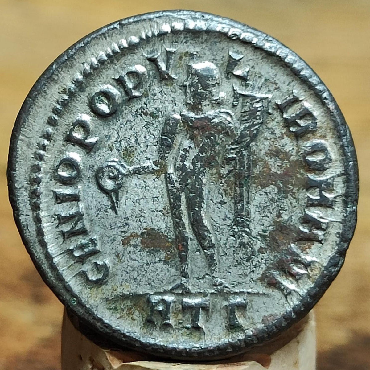 Diocletian Roman coin with god Genius reverse, 284-305AD ancient Silvered Follis
