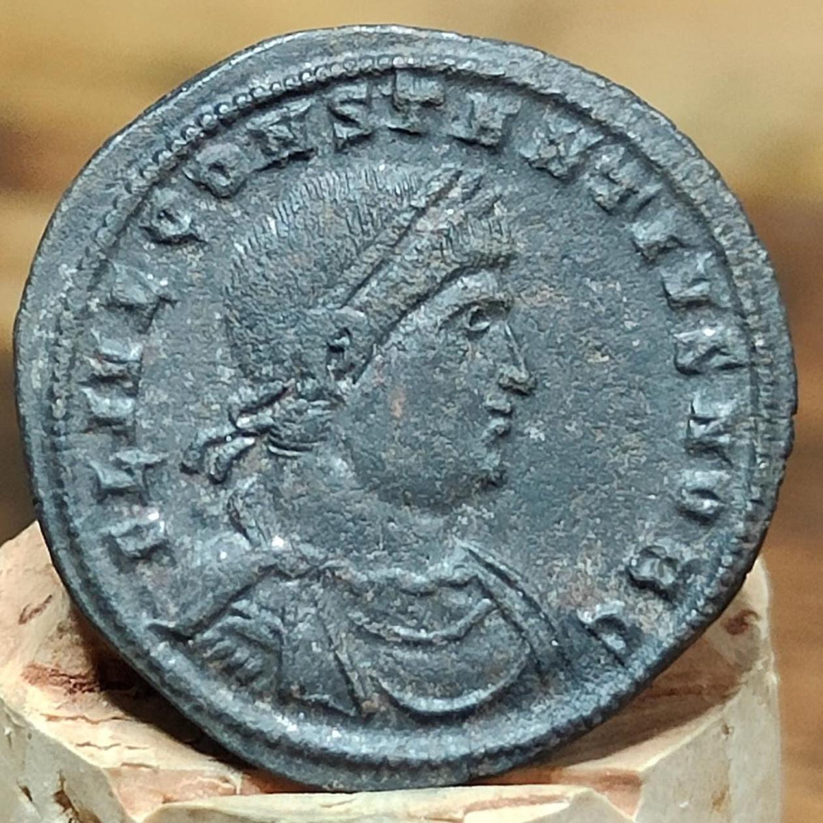 Constantius II as Caesar Roman coin, Soldiers reverse, 324-337AD, ancient Nummus AE3