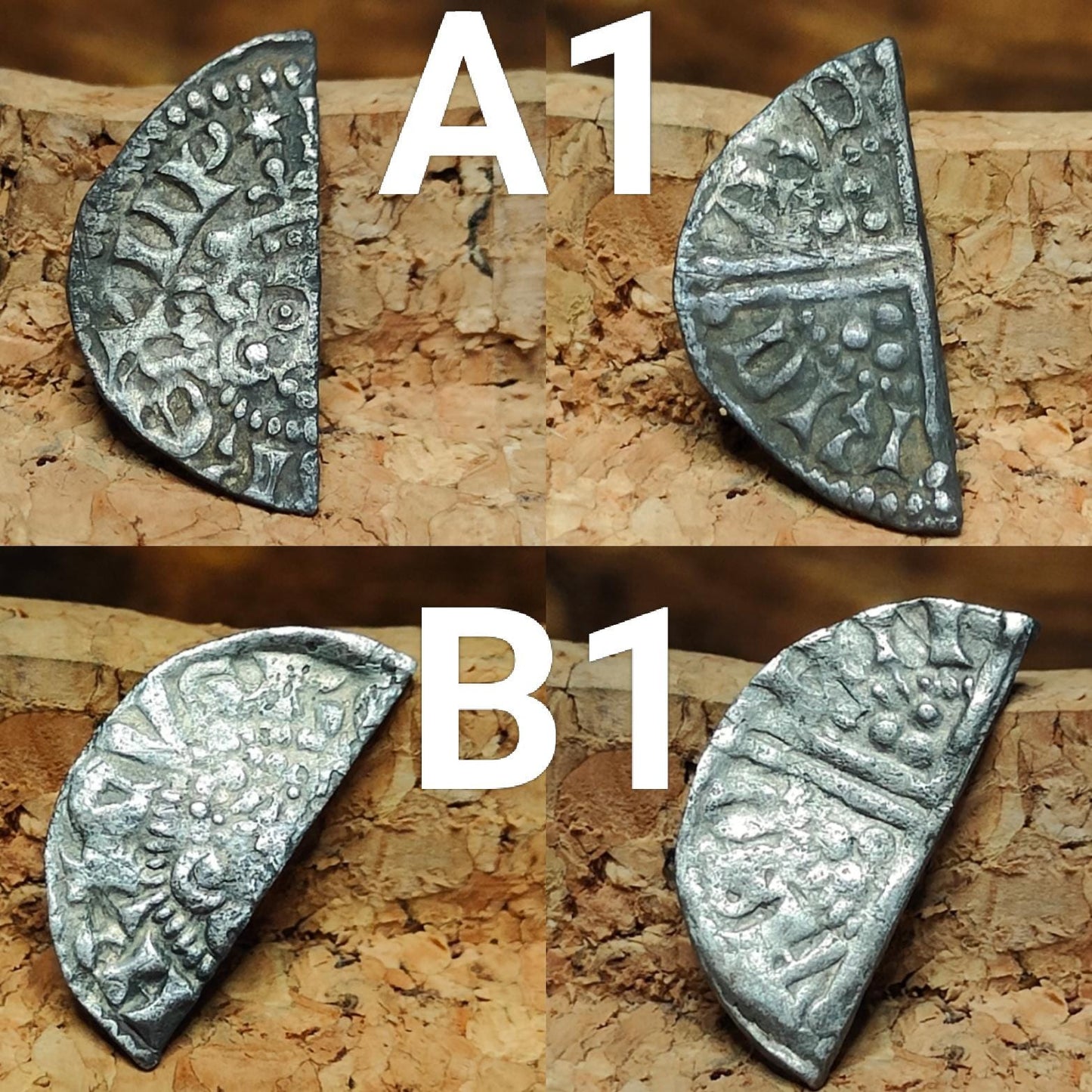 Medieval Silver Coin UK / Henry III voided long cross cut half penny - VPUKcoins
