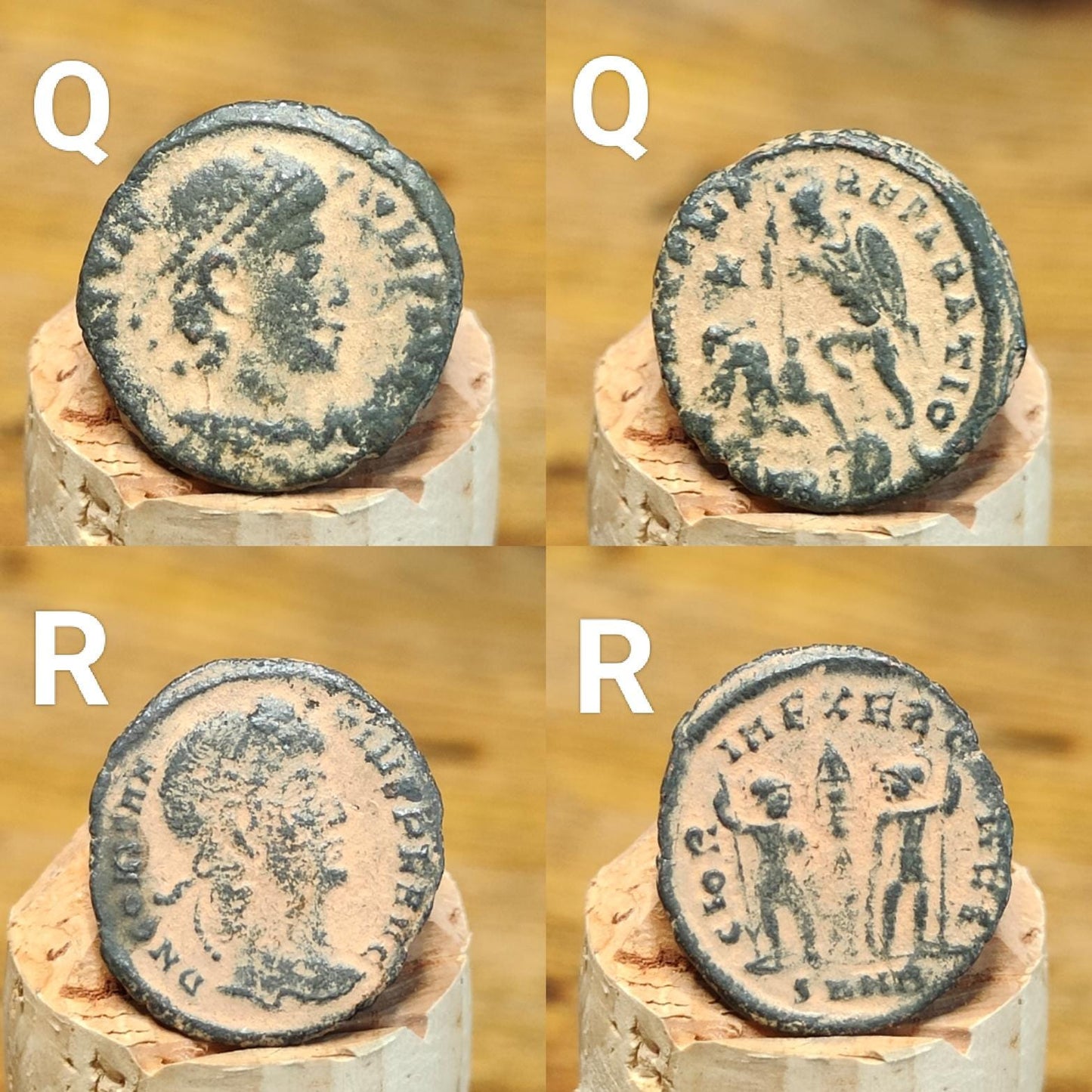 Roman coins with Desert patina , 4th century ancient nummus AE3 - VPUKcoins