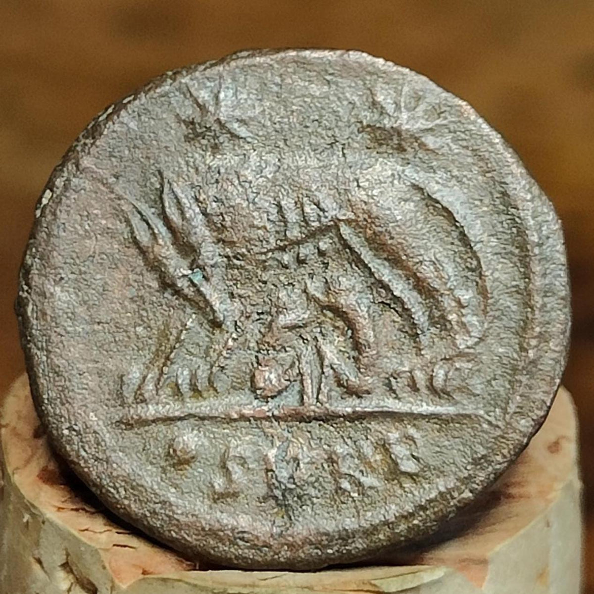 Roman commemorative coin with She Wolf reverse, ancient Nummus - VPUKcoins