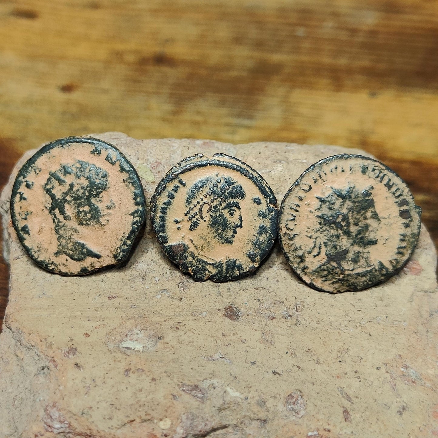 Three different Roman coins, 4th century ancient follis - VPUKcoins