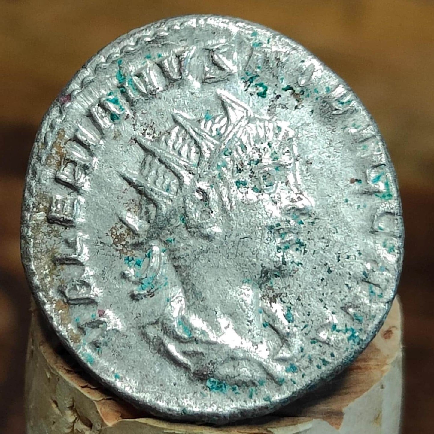 Valerian II Silver Antoninianus, Authentic ancient roman double denarius. - VPUKcoins