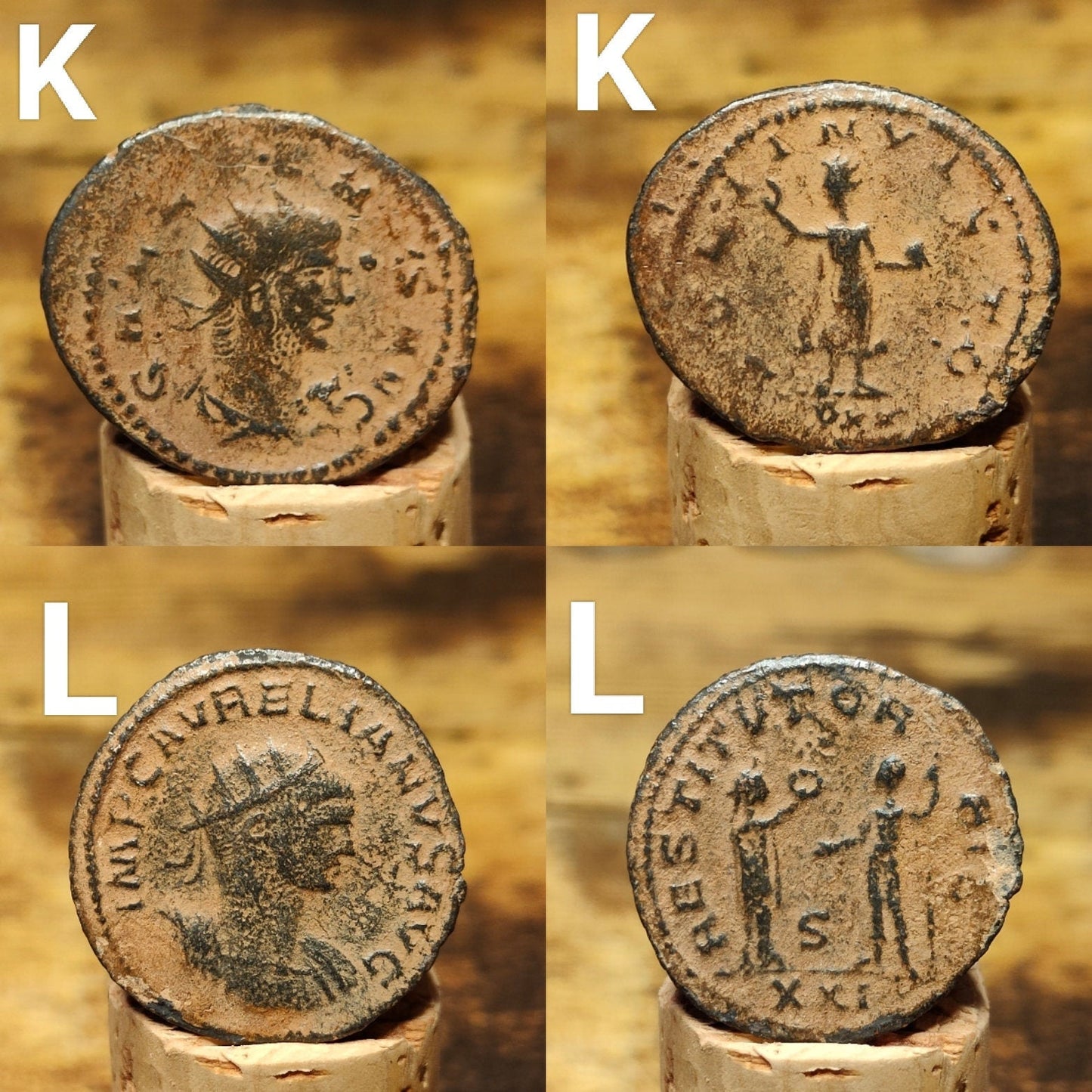 Very Fine Roman coins with sand patina, 3rd century ancient Antoninianus - VPUKcoins