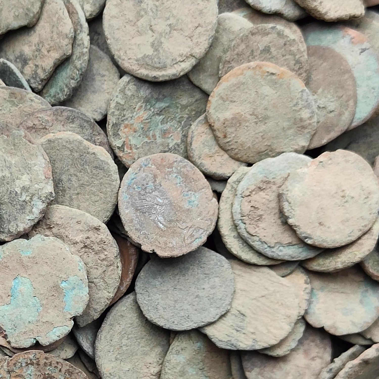 10 Low grade uncleaned Roman coins, ancient Nummus for restoration - VPUKcoins