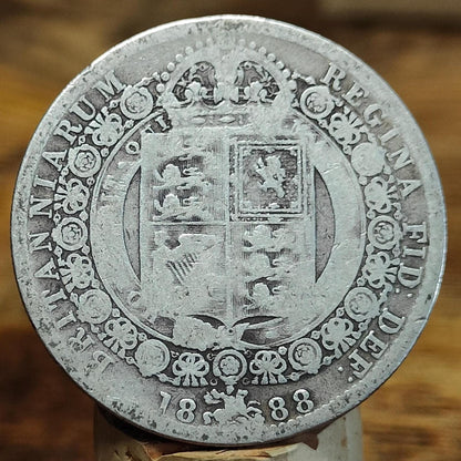 1888 Queen Victoria Silver Halfcrown Coin Jubilee Head - VPUKcoins