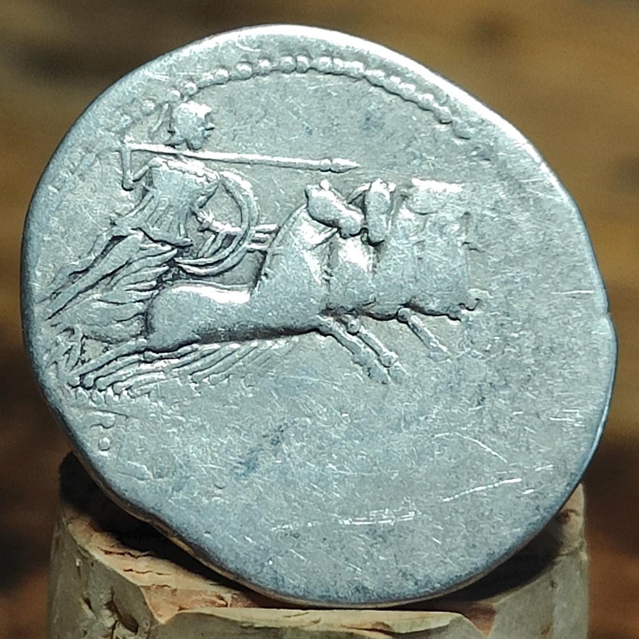 84BC Roman Republic Silver Denarius, C. Licinius L. f. Macer, with Apollo obverse, Ancient coin - VPUKcoins