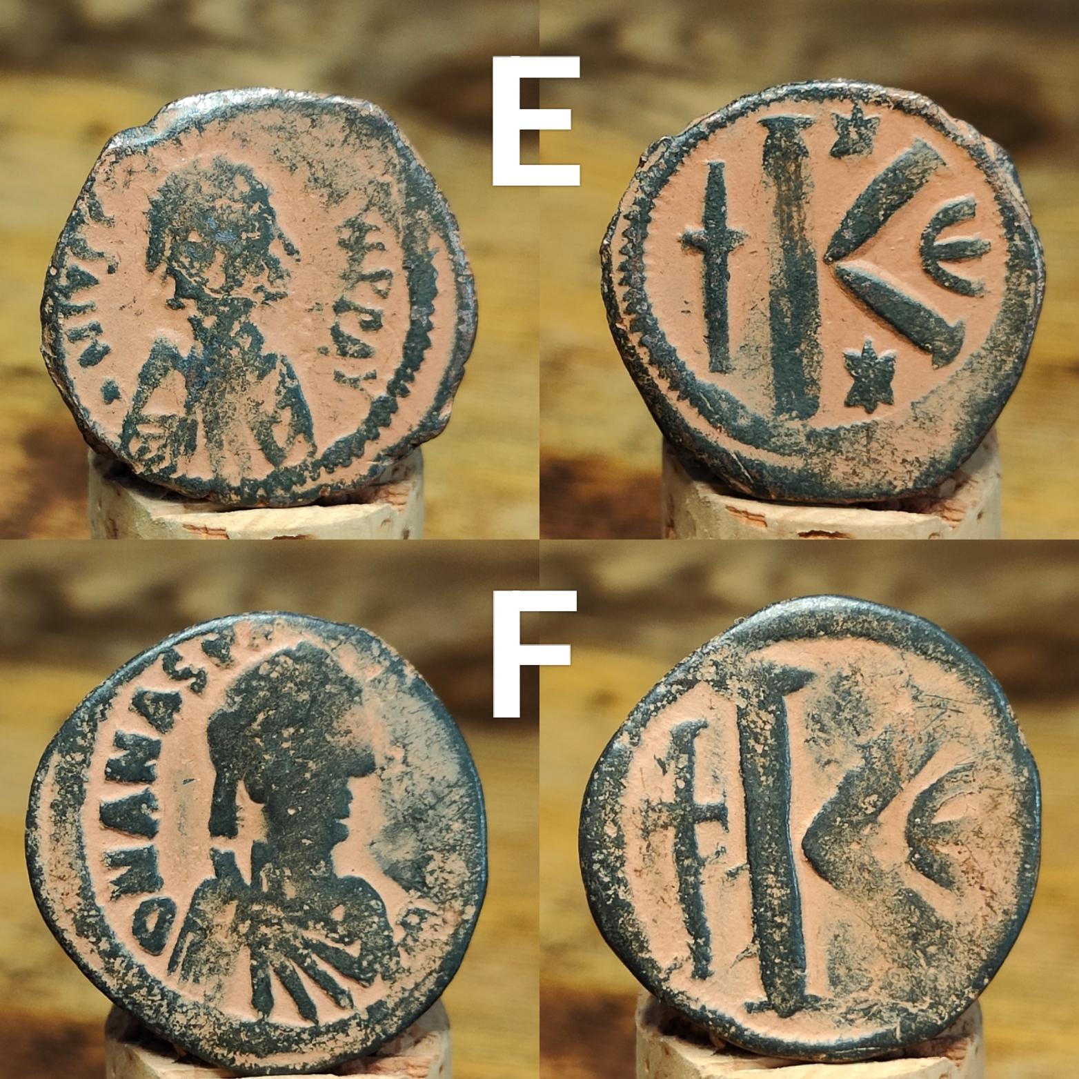 Ancient Byzantine coins with sand patina, Authentic follis - VPUKcoins
