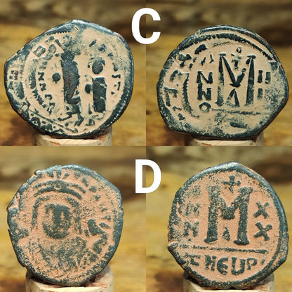 Ancient Byzantine coins with sand patina, Authentic follis - VPUKcoins