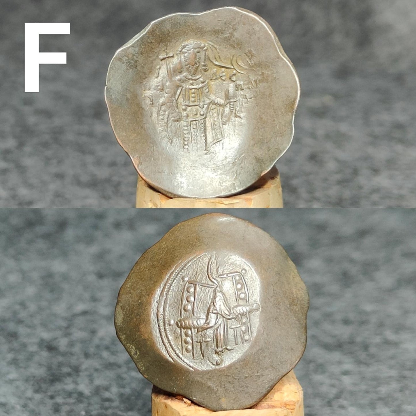 Ancient Byzantine Trachy coins, Authentic billon cup coin - VPUKcoins