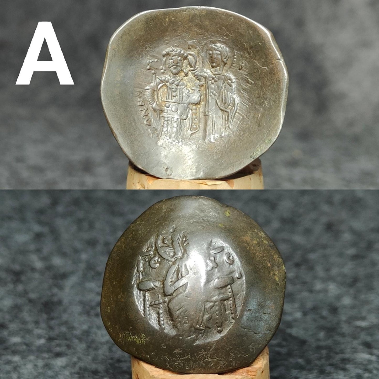 Ancient Byzantine Trachy coins, Authentic billon cup coin - VPUKcoins