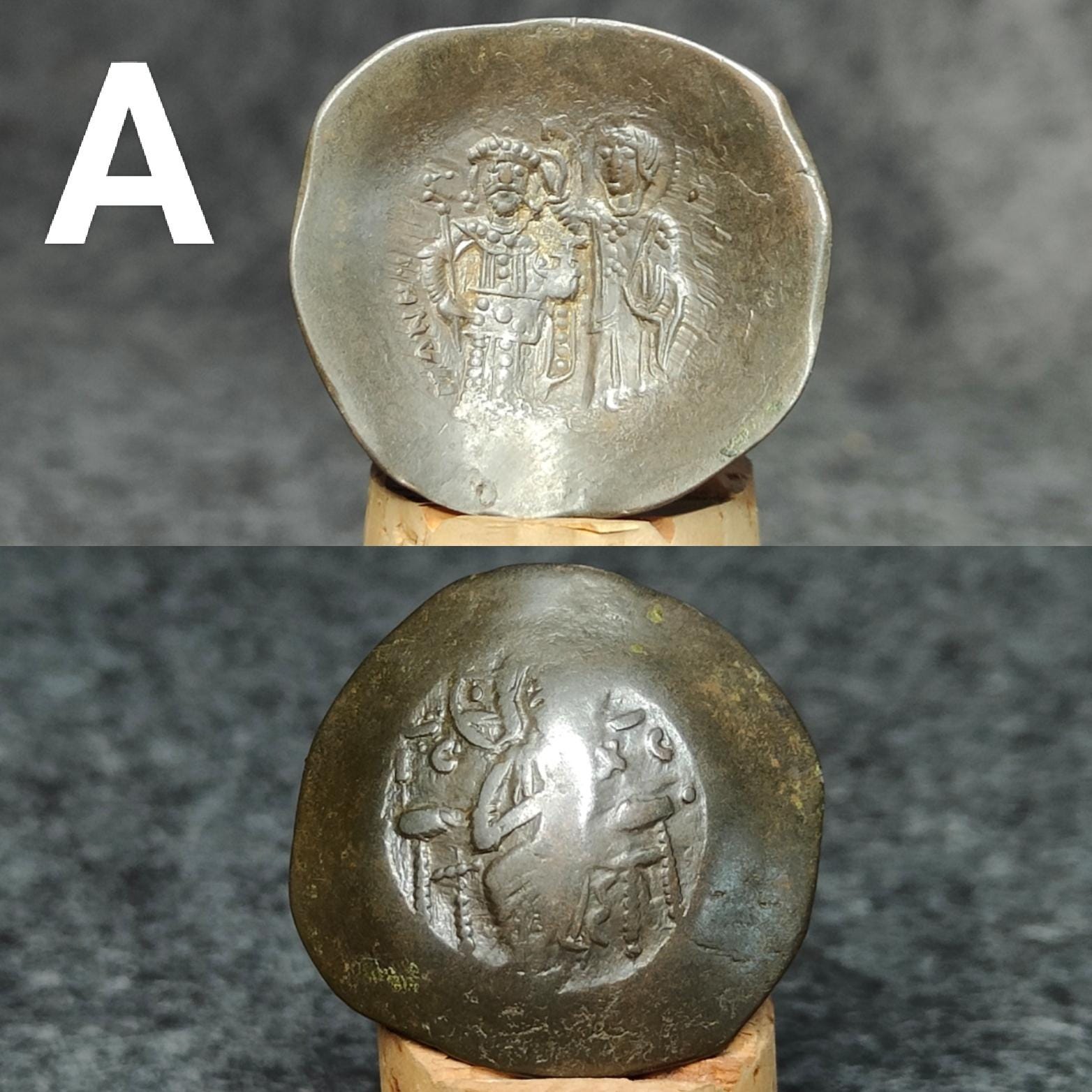 Ancient Byzantine Trachy coins, Authentic billon cup coin - VPUKcoins