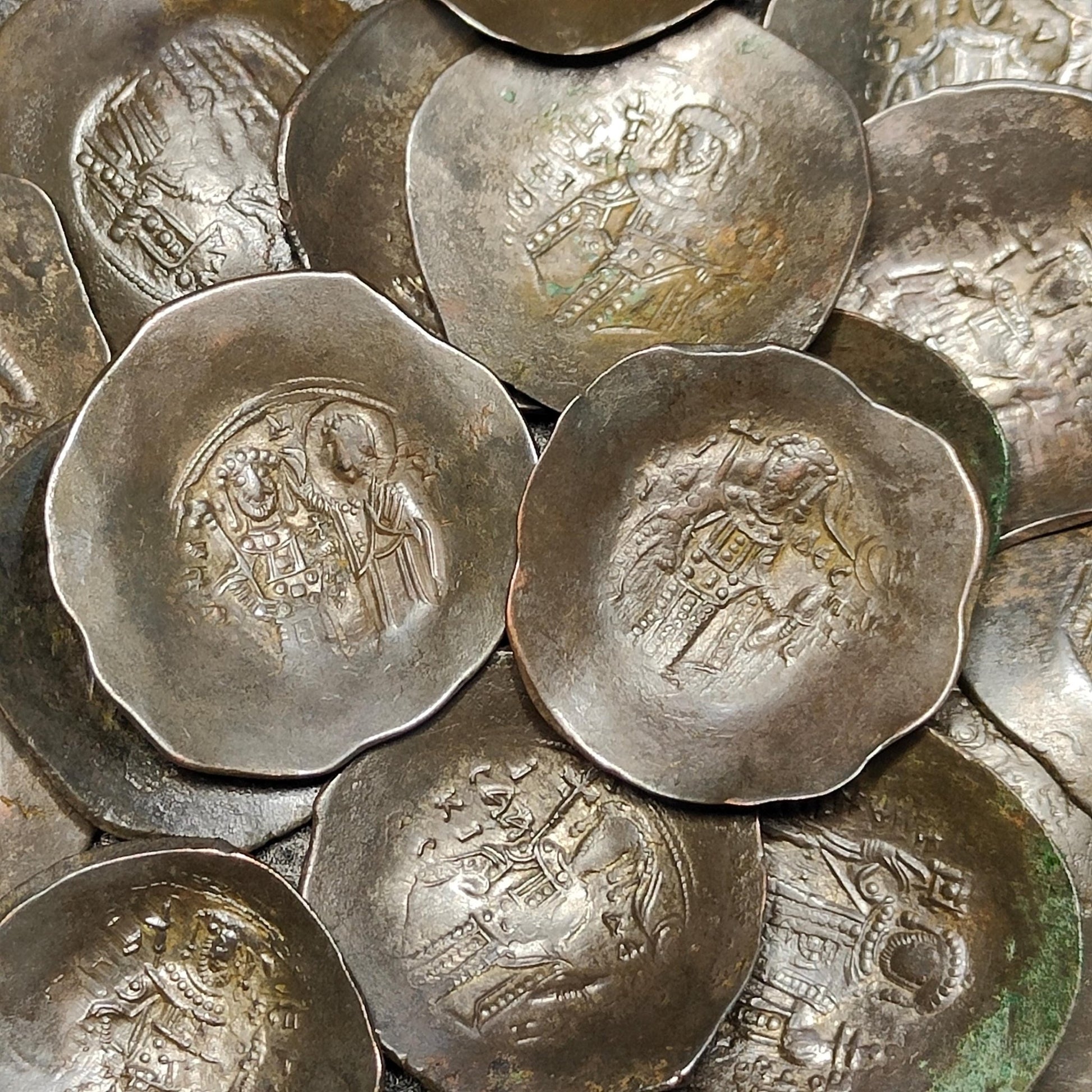 Ancient Byzantine Trachy coins, Authentic billon cup coin - VPUKcoins