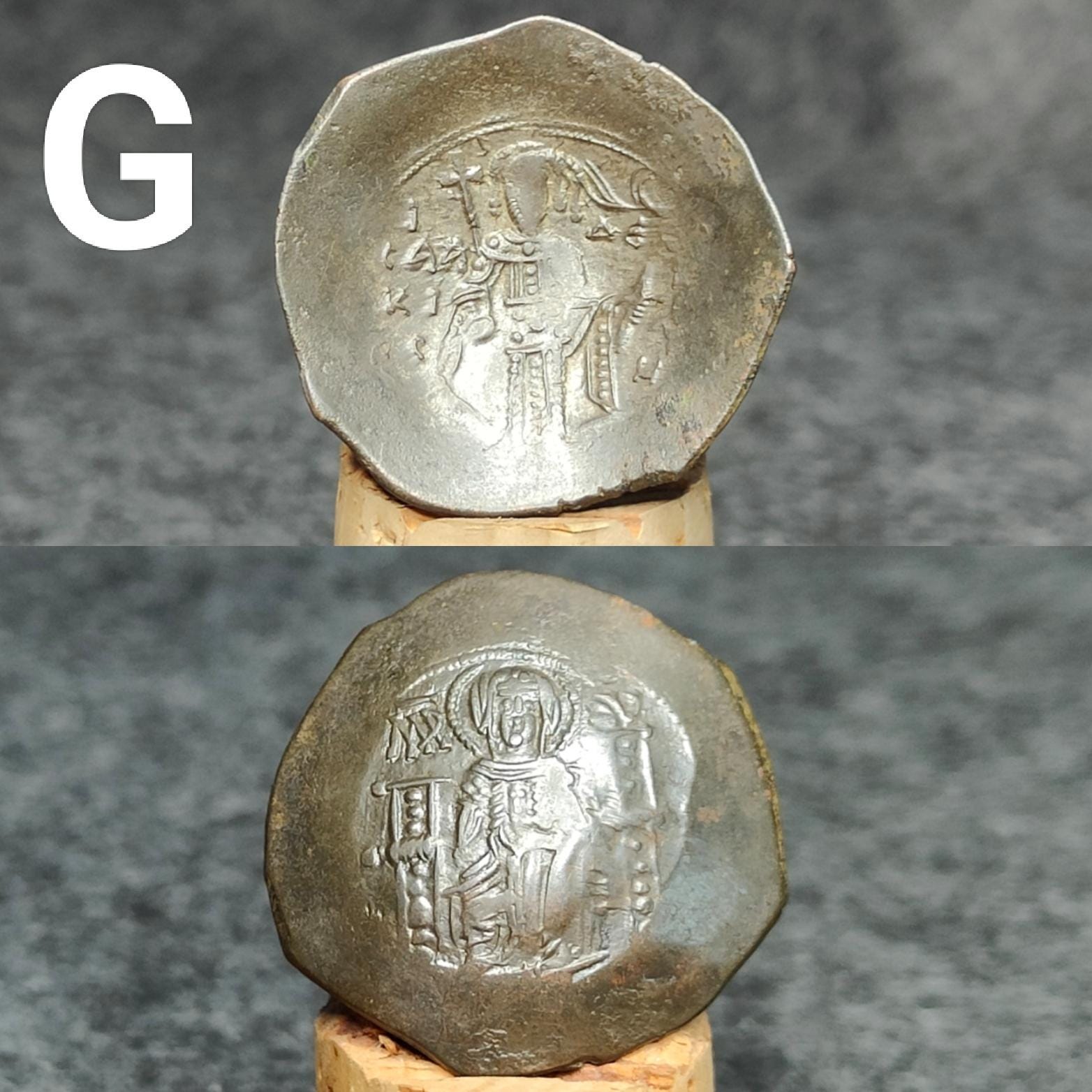 Ancient Byzantine Trachy coins, Authentic billon cup coin - VPUKcoins