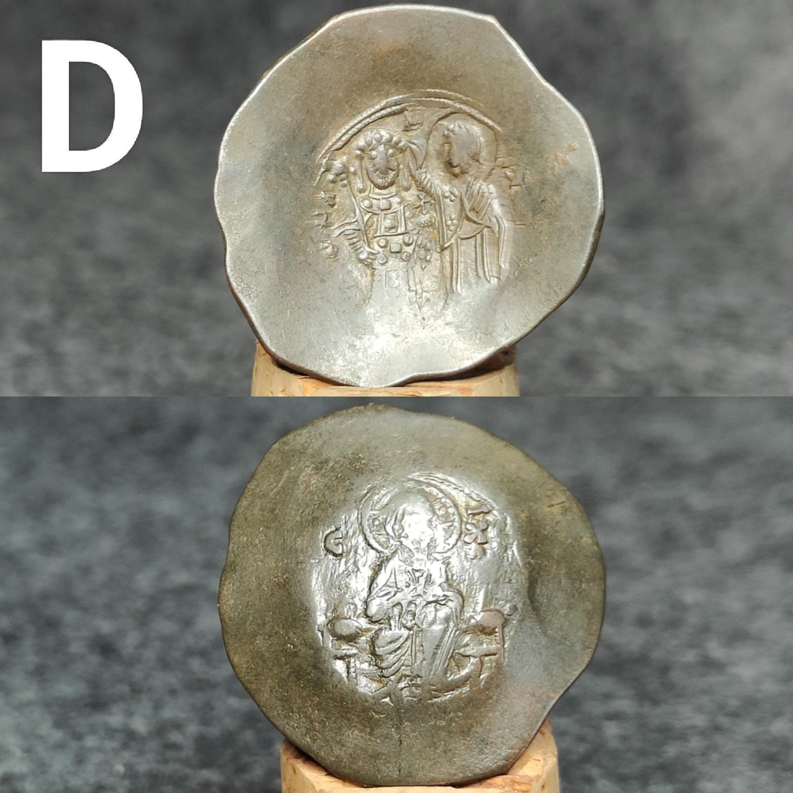 Ancient Byzantine Trachy coins, Authentic billon cup coin - VPUKcoins