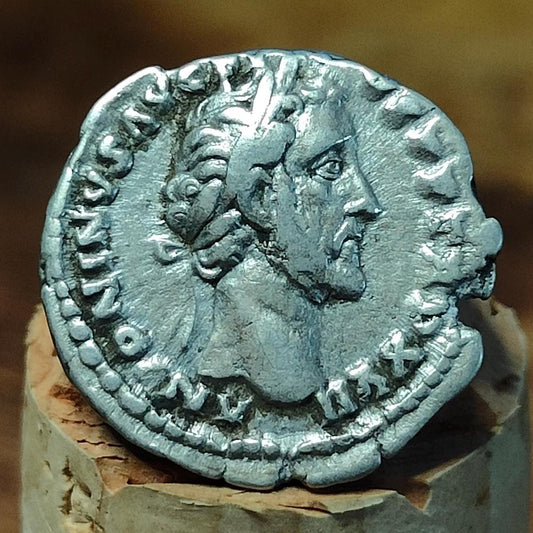 Antoninus Pius Silver Denarius, Ancient roman coin with emperor reverse - VPUKcoins