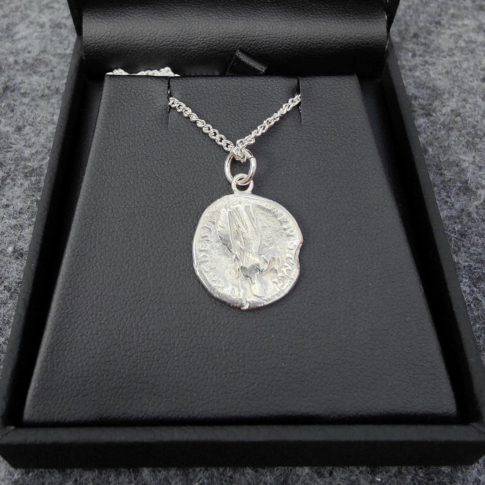 Antoninus pius Silver Denarius pendant and chain, ancient necklace - VPUKcoins