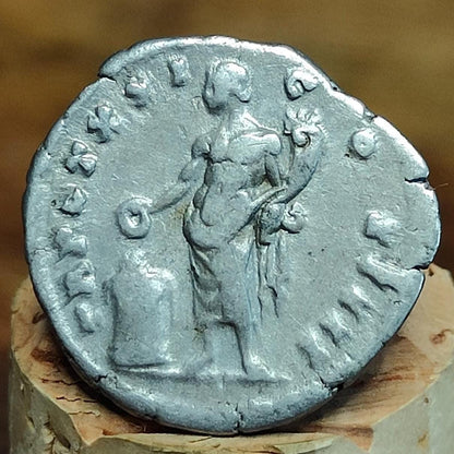 Antoninus Pius Silver Denarius with Genius reverse, Ancient roman coin - VPUKcoins
