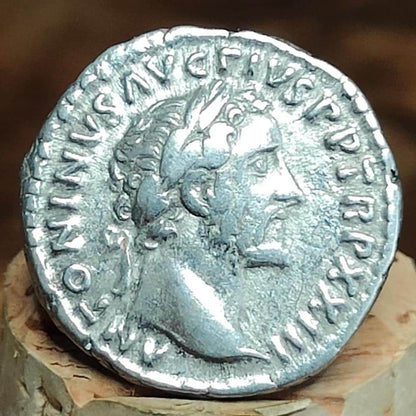 Antoninus Pius Silver Denarius with Salus reverse, 138-161AD, Ancient roman coin - VPUKcoins
