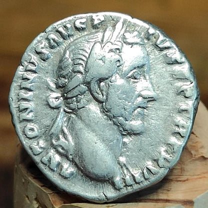 Antoninus Pius Silver Denarius with Vesta reverse, Ancient roman coin - VPUKcoins