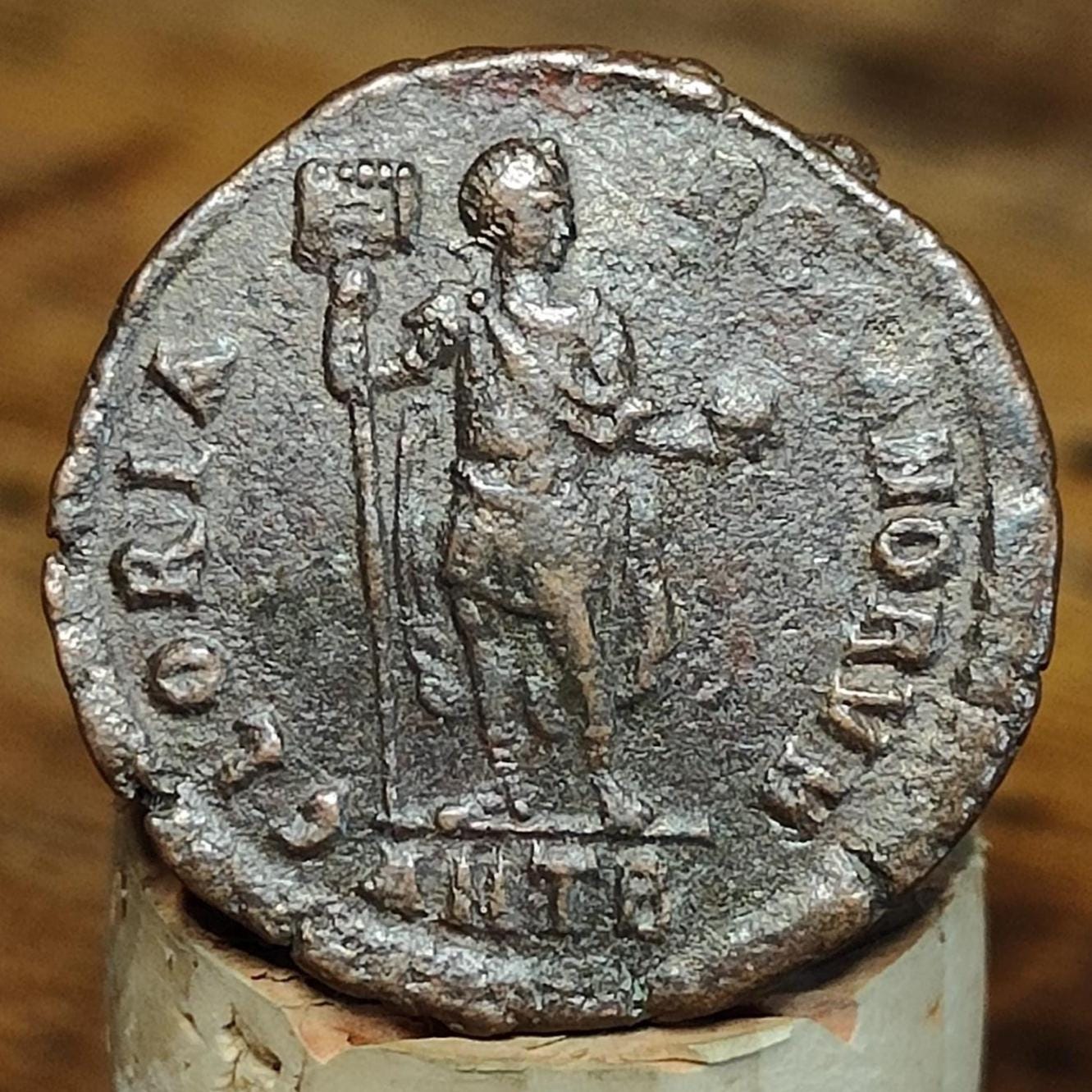 Arcadius Roman coin with emperor reverse, 4th century ancient Follis AE2 - VPUKcoins