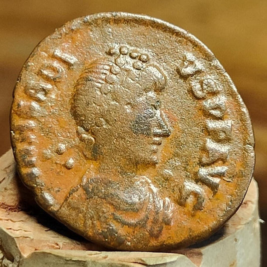 Arcadius Roman coin with Victory reverse, 4th century ancient Follis AE3 - VPUKcoins