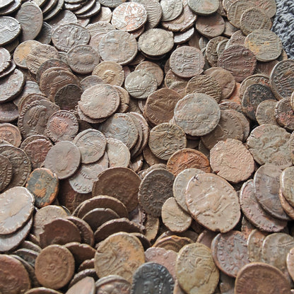 Bulk Lot of 5+ Roman coins, ancient Bronze Nummus from the Constantine era - VPUKcoins