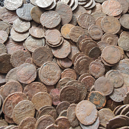 Bulk Lot of 5+ Roman coins, ancient Bronze Nummus from the Constantine era - VPUKcoins