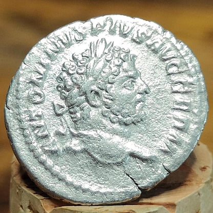Caracalla Silver Denarius with emperor reverse, Ancient roman coin - VPUKcoins