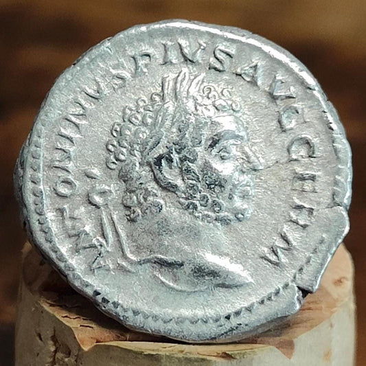Caracalla Silver Denarius with Genius reverse, 198- 217 AD, Ancient roman coin - VPUKcoins
