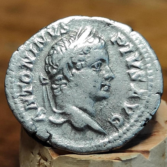 Caracalla Silver Denarius with Mars reverse, Ancient roman coin - VPUKcoins
