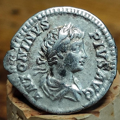 Caracalla Silver Denarius with Virtus reverse, Ancient roman coin - VPUKcoins