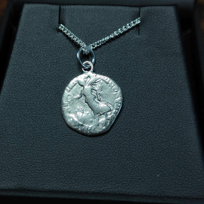 Commodus Silver Denarius pendant and chain, ancient Roman coin necklace - VPUKcoins