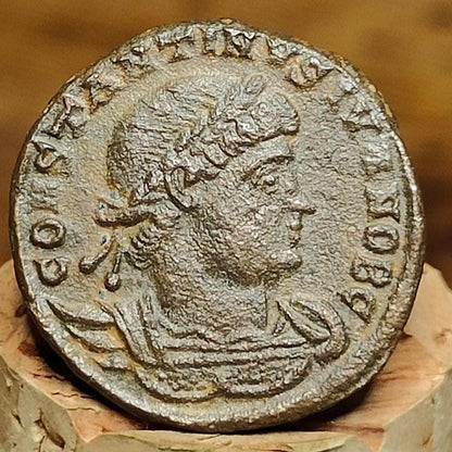 Constantine II coin with Soldiers reverse, AE3, high grade ancient roman Nummus - VPUKcoins