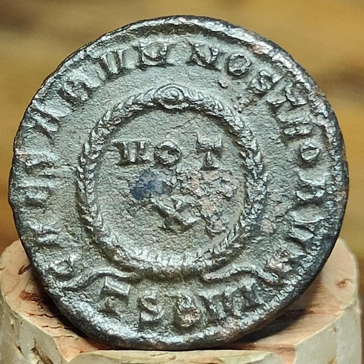 Constantine II Roman coin with votive wreath reverse, 337 - 340AD, AE3 - VPUKcoins