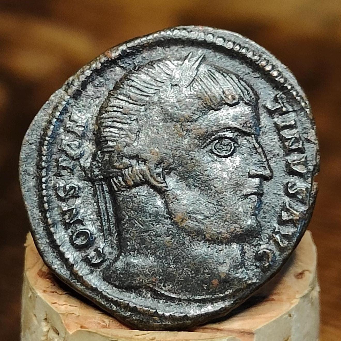 Constantine the great Roman coin with camp gate reverse, 4th century ancient nummus AE3 - VPUKcoins