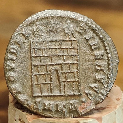 Constantine the great Roman coin with camp gate reverse, 4th century ancient nummus AE3 - VPUKcoins