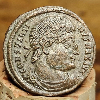 Constantine the great Roman coin with soldiers reverse, 4th century ancient nummus AE3 - VPUKcoins