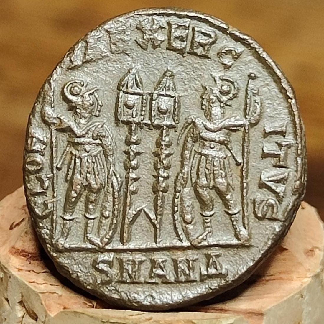 Constantine the great Roman coin with soldiers reverse, 4th century ancient nummus AE3 - VPUKcoins
