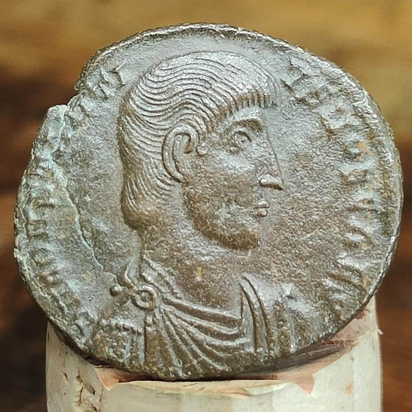 Constantius Gallus Roman coin with fallen horseman reverse, ancient Nummus AE2 - VPUKcoins