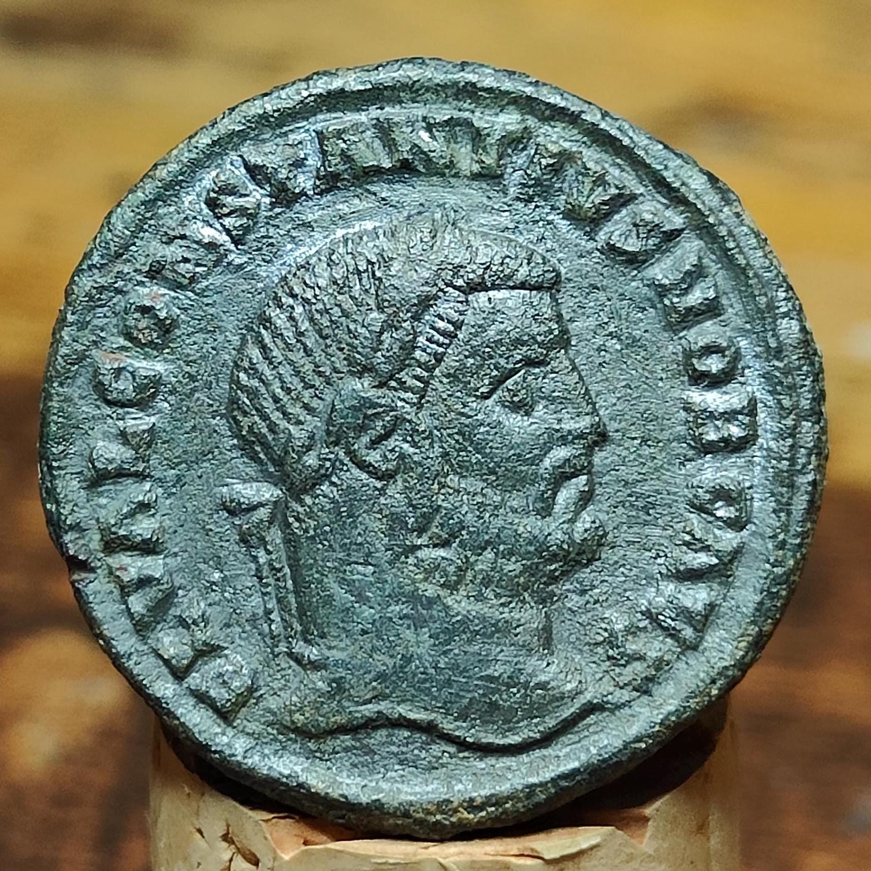 Constantius I Roman coin with god Genius reverse, 3rd century ancient follis AE1 - VPUKcoins