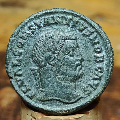 Constantius I Roman coin with god Genius reverse, 3rd century ancient follis AE1 - VPUKcoins
