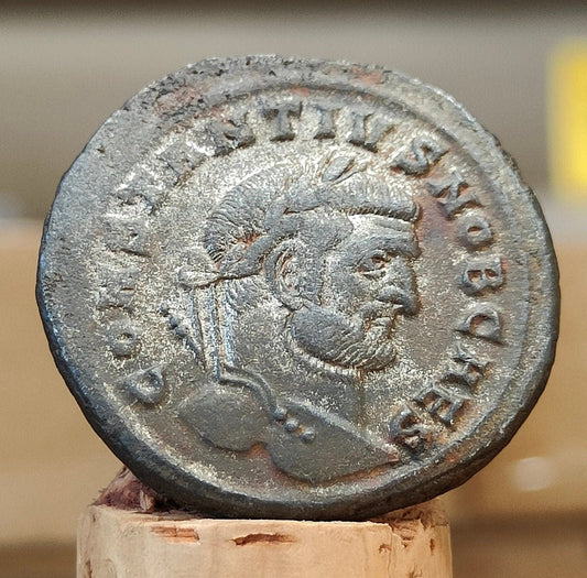 Constantius I Roman coin with god Genius reverse, 3rd century ancient follis AE1 - VPUKcoins