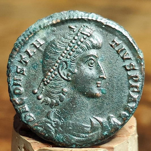 Constantius II Maiorina with fallen horseman reverse, high grade ancient Roman coin - VPUKcoins