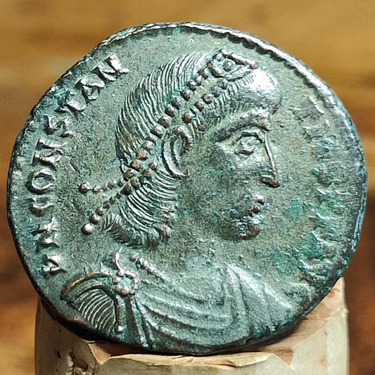 Constantius II Maiorina with fallen horseman reverse, high grade ancient Roman coin - VPUKcoins