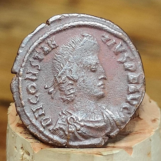 Constantius II Roman coin with fallen horseman reverse, high grade ancient Nummus - VPUKcoins