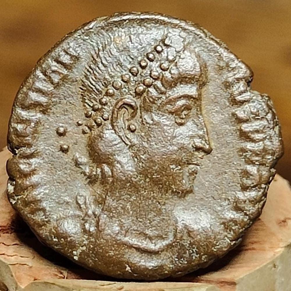 Constantius II Roman coin with fallen horseman reverse, high grade ancient Nummus rare mint - VPUKcoins