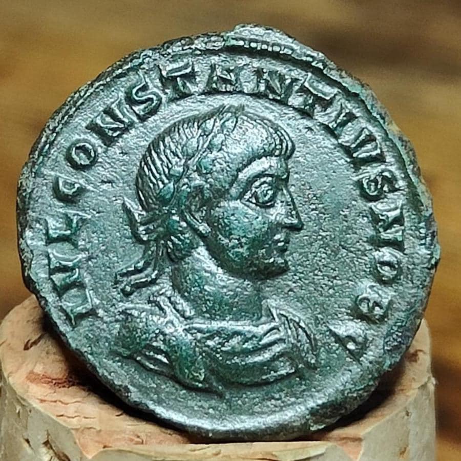 Constantius II Roman coin with votive wreath reverse, AE3 ancient Nummus - VPUKcoins